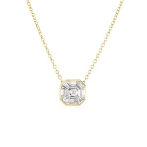 Tiny Gods Illusion Asscher Diamond Pendant