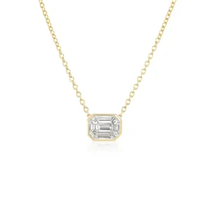 Tiny Gods Illusion Emerald Cut Diamond Pendant