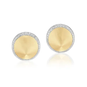 Arunashi 18k Brushed Gold & Diamond Tacoma Museum of Glass Earrings