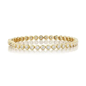 TinyGods 18KY Bezel Round Diamond Tennis Bracelet