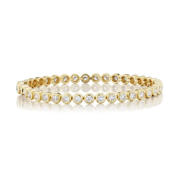 TinyGods 18KY Bezel Round Diamond Tennis Bracelet