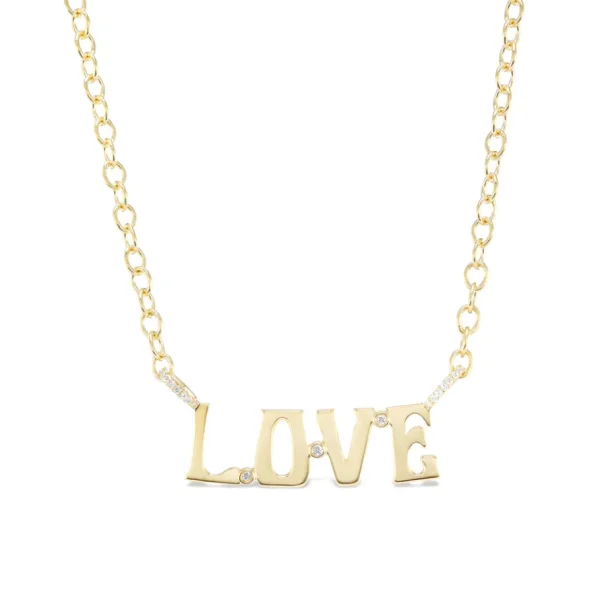 Marlo Laz Large "LOVE" Nameplate Necklace