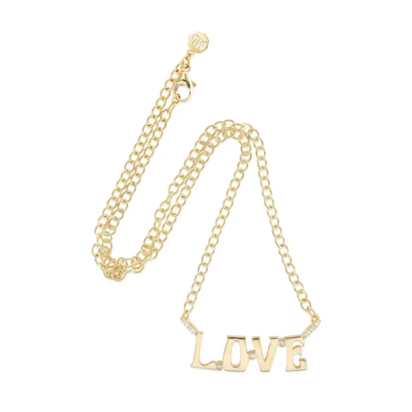 Marlo Laz Large "LOVE" Nameplate Necklace
