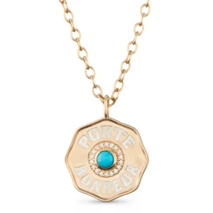Marlo Laz Large Porte Bonheur Charm- Turquoise