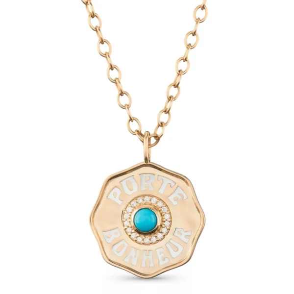 Marlo Laz Large Porte Bonheur Charm- Turquoise