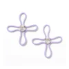 Bea Bongiasca Lavender & Rock Crystal Lucky Flower Earrings