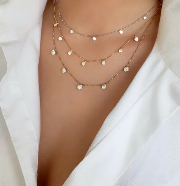 Graziela Medium Floating Diamond Necklace