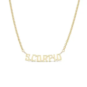 Marlo Laz Medium "SCORPIO" Nameplate Necklace