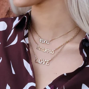 Marlo Laz Medium "SCORPIO" Nameplate Necklace