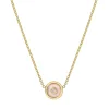 Retrouvai Mini Compass Pendant - Pink Opal