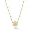 Retrouvai Mini Compass Pendant - Sand Brushed Gold