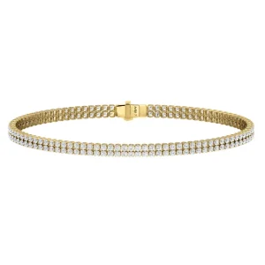 Tiny Gods Mini Double Yellow Gold & Diamond Invisible Tennis Bracelet