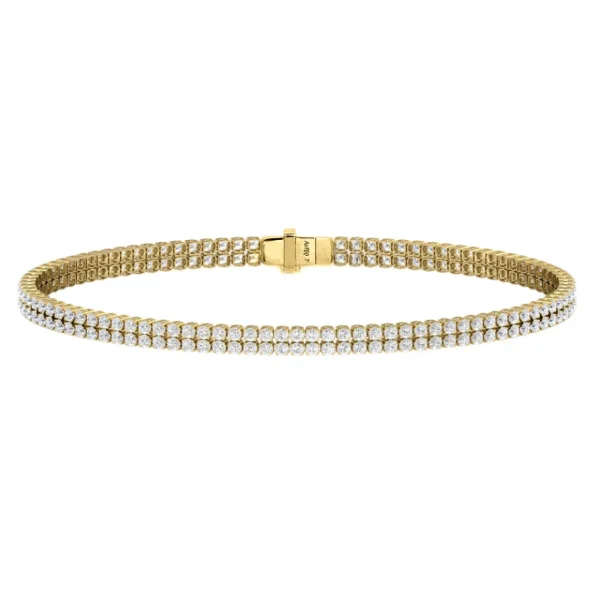 Tiny Gods Mini Double Yellow Gold & Diamond Invisible Tennis Bracelet