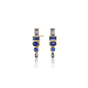 Sorellina Monroe Totem Studs - Blue Sapphire