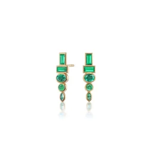 Sorellina Monroe Totem Studs - Emerald