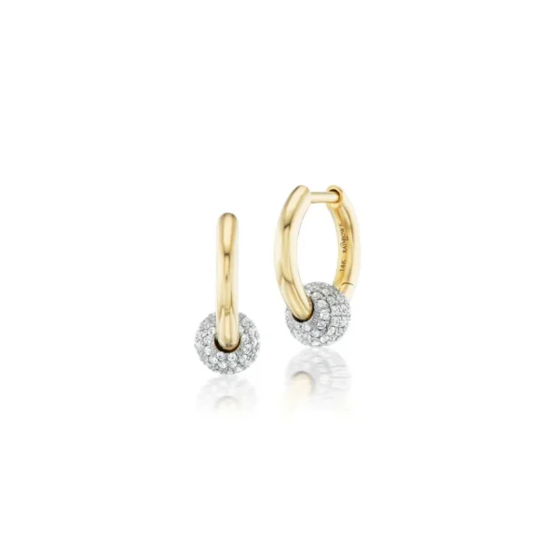 Rainbow K Nano Piercing Earrings with Diamond Ball
