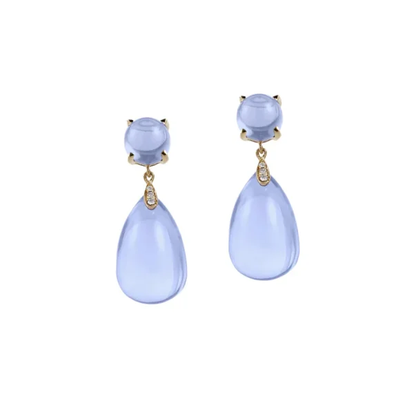 Goshwara Naughty Blue Chalcedony Drop Earrings