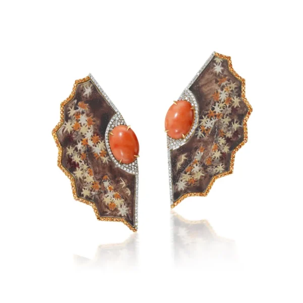 Silvia Furmanovich Obi Handpainted Coral Star Earrings