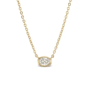 TinyGods Oval Diamond Solitaire Pendant