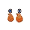 Dezso Palm Beach Orange Clam Shell & Kyanite Earrings