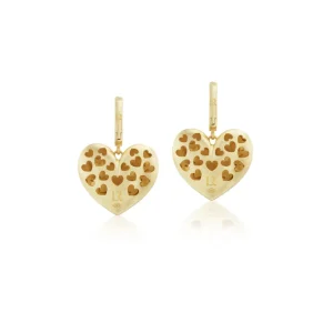 Lauren Rubinski Paulette Puff Heart Earrings with Stars