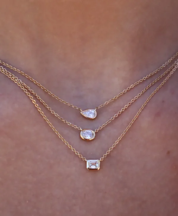 TinyGods Pear Diamond Solitaire Pendant