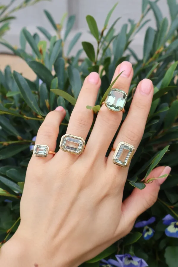 Goshwara Petite Prasiolite Emerald Cut Ring