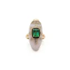 Bibi Van Der Velden Pink Opal Scarab Ring with Green Tourmaline