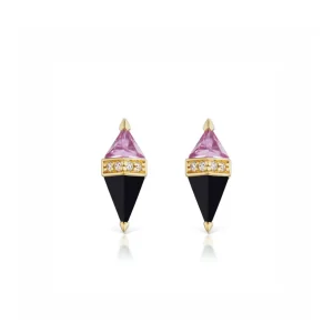 Sorellina Pink Topaz and Black Onyx Pietra Studs