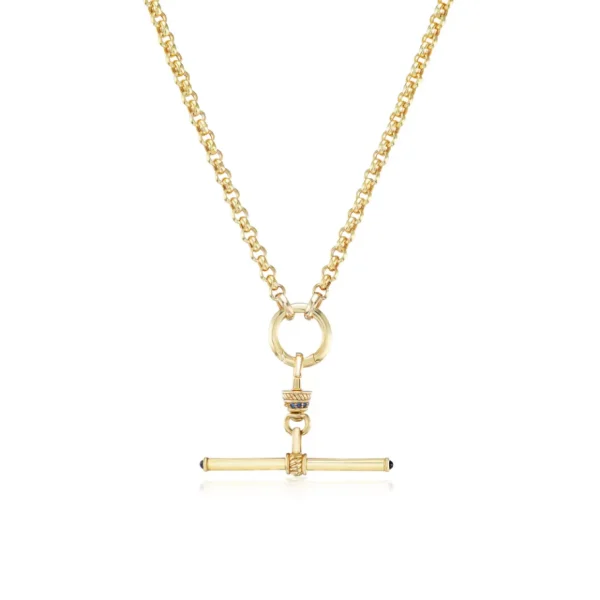 Lucy Delius Plain Gold T-Bar Pendant with Anchor