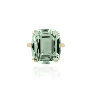 Goshwara Prasiolite Cushion Ring
