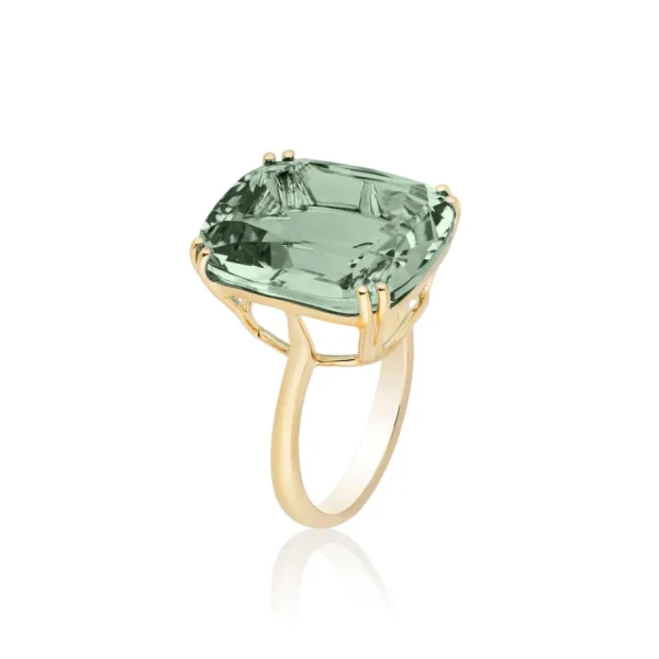 Goshwara Prasiolite Cushion Ring