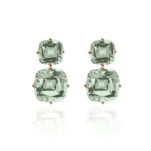 Goshwara Prasiolite Cushion Tiered Earrings