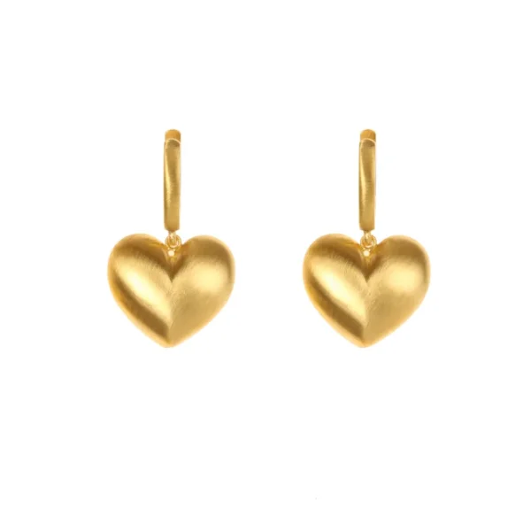 Lauren Rubinski Puff Heart Charm Earrings