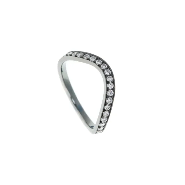 Nikos Koulis Rhodium Diamond Feelings Ring