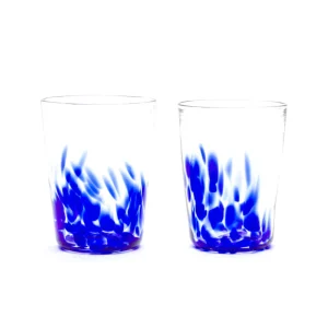 Paul Arnhold Glass Royal Blue/ Transparent Tumbler Set