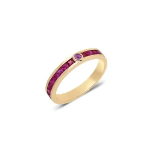 ita Ruby & Amethst Mega Ray Stacker Ring