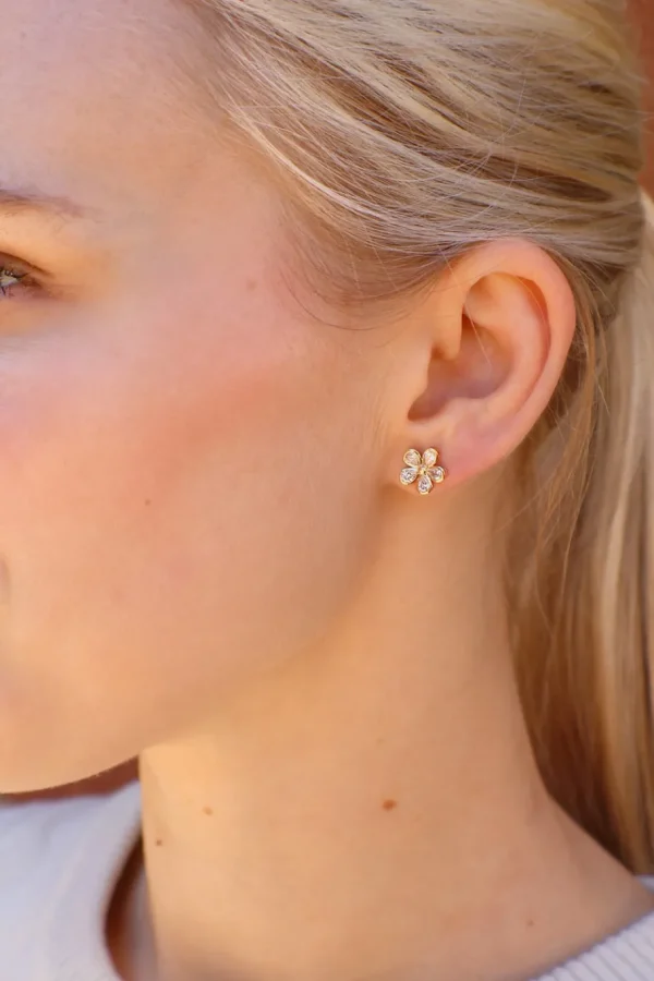 Tiny Gods Scintilate Diamond Flower Earrings