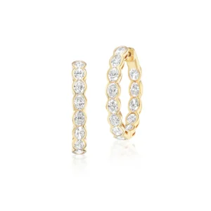 Tiny Gods Scintilate Oval Diamond Bezel Hoop Earrings