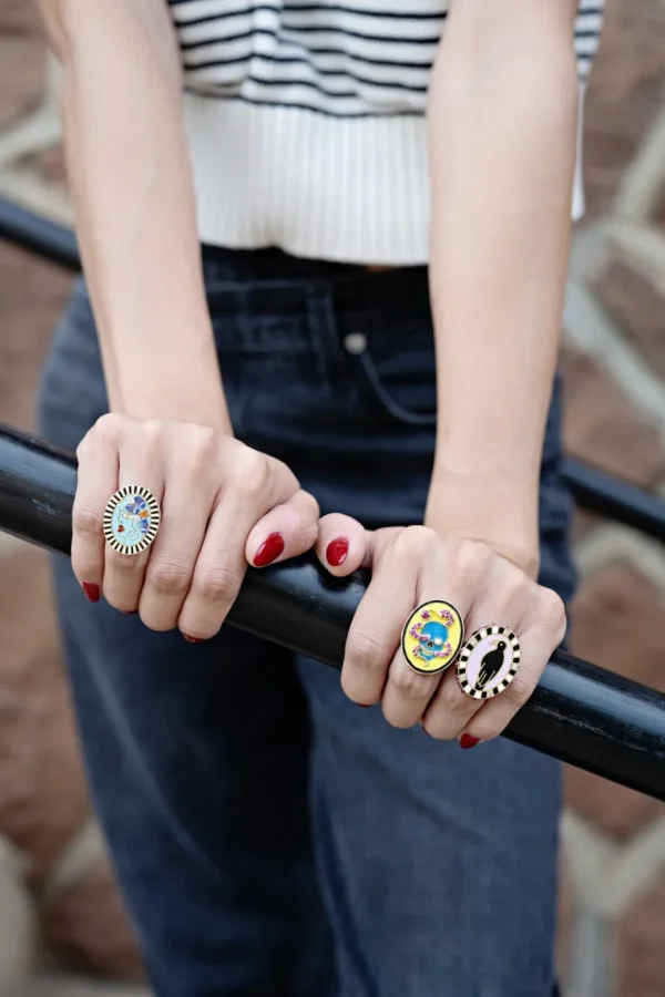 Holly Dyment Skull & Snake Enamel Ring