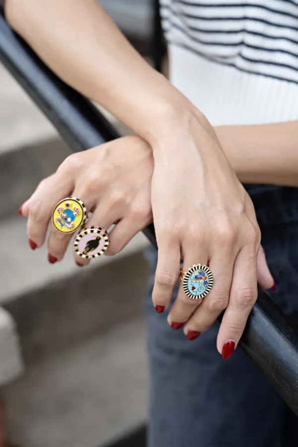 Holly Dyment Skull & Snake Enamel Ring