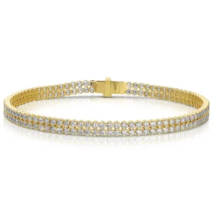 Tiny Gods Small Double yellow Gold & Diamond Invisible Tennis Bracelet