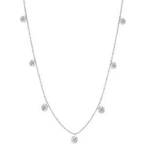 Graziela Small Floating Diamond Necklace - White Gold