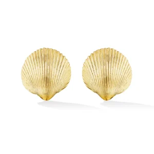 Cadar Small Gold Shell Studs