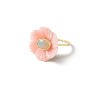 Sophie Joanne Small Island Pink Opal & Ethiopian Opal Flower Ring