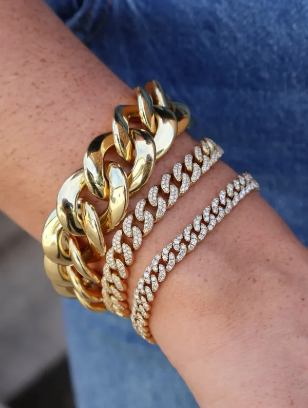 Tiny Gods Small Pave Curb Link Bracelet