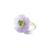 Sophie Joanne Small Purple Flower Pinky Ring with Peridot