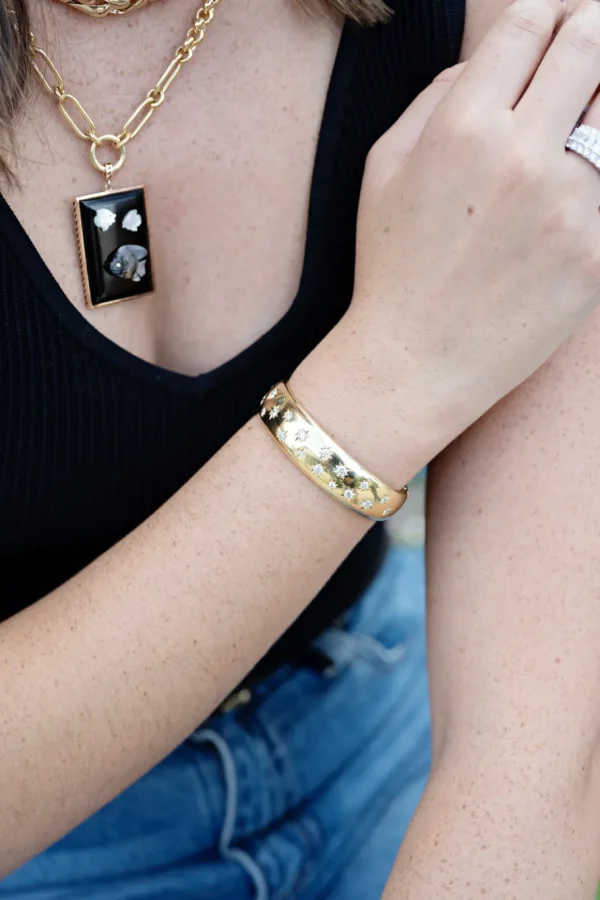 TinyGods Star-Set Diamond Cuff Bracelet