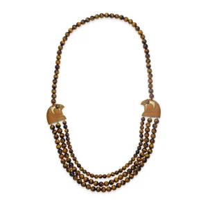 Silvia Furmanovich 3-Strand Tiger's Eye Horus Necklace
