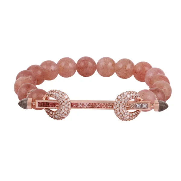 Ananya Strawberry Beryl & Peach Tourmaline Chakra Bracelet